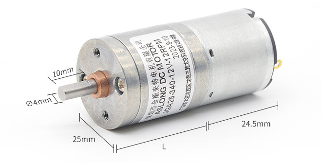 Small Dc Motor 25mm JGA25-340 12V 102RPM 1:78 Dc Brush Micro Motor Dc Gearbox Motor 12V