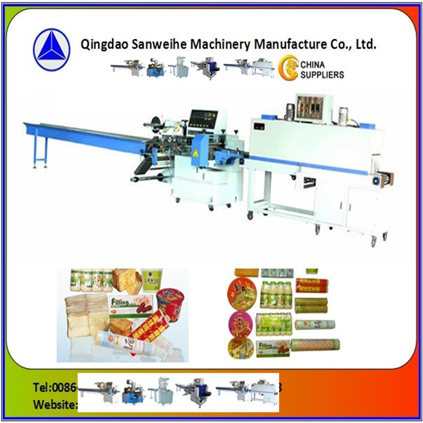 Sngle Phase 220V Noodle Packing Machine PLC Control Heat Shrink Film Packaging