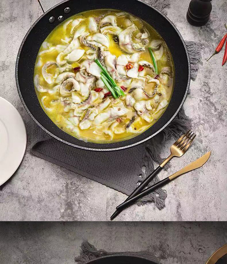 Factory Wholesale Cooking Cookware Black 32cm Multiple Styles Non Stick Iron Frying Pan Skillet