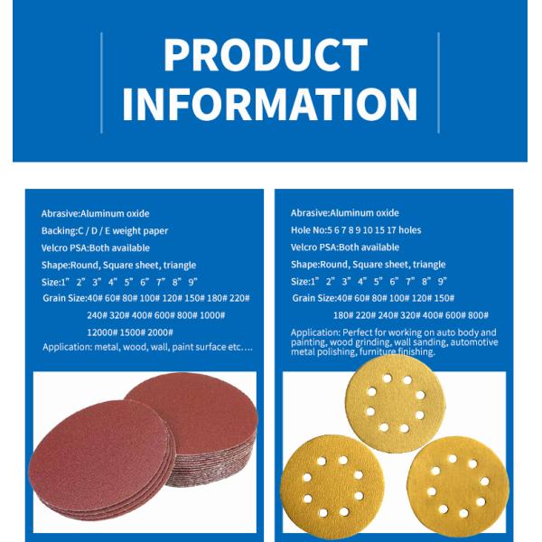 Customized Hook and Loop Paper Abrasive Sanding Discs for Surface Grinding in Purple