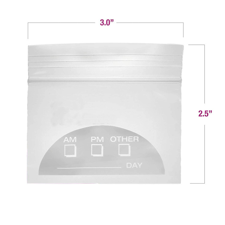 k 3 X 2.75 Inches Resealable Plastic Bags , Travel Pill Organizer Pouch