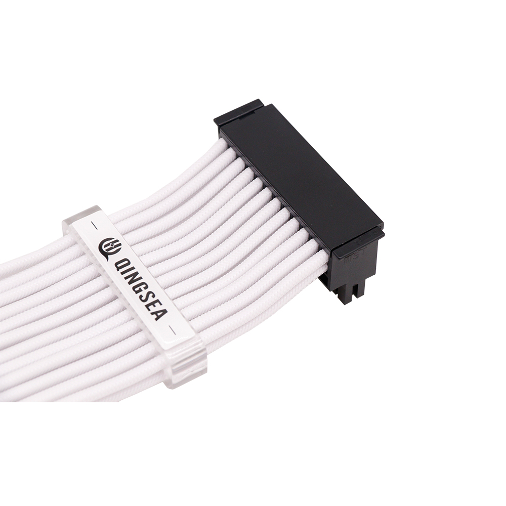90 Degree Bradided Sleeve24Pin ATX Cable Extension Sleeve Computer Cable Extension Supply Adapter Sleeved PSU Cable Extension