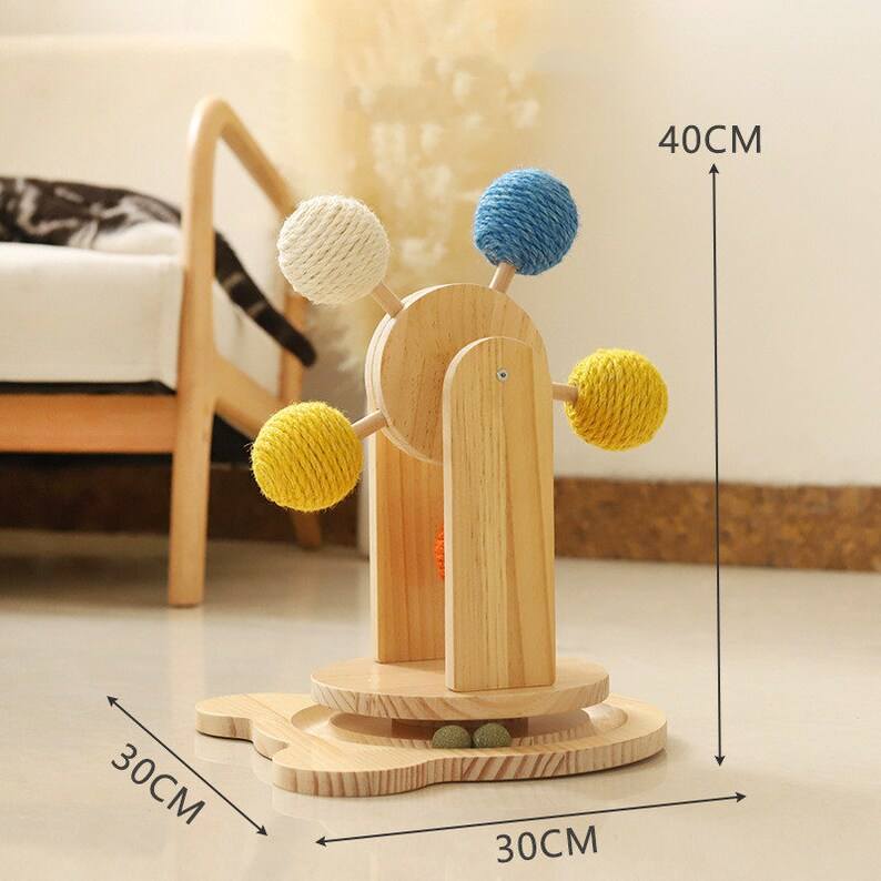 Solid Wood Cat Scratch Wear-resistant Shavings Big Turntable Pet Toys Cat Toy
