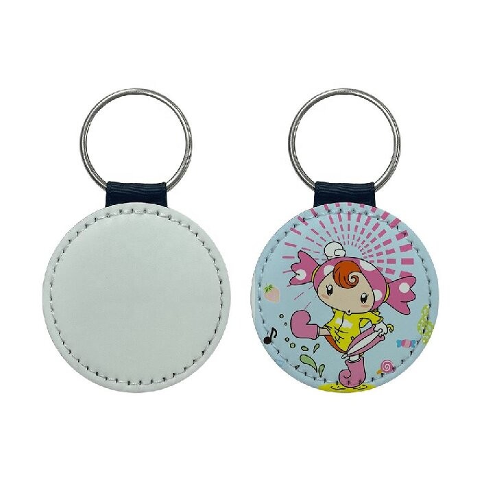 Sublimation Blanks Double-Sided Leather Keychain For Sublimation Printing