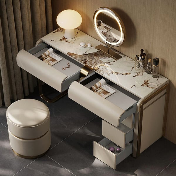 Dressing Table Makeup Mirror Set With Lights For Bedroom And Vanities Desk Drawers Furniture Designs