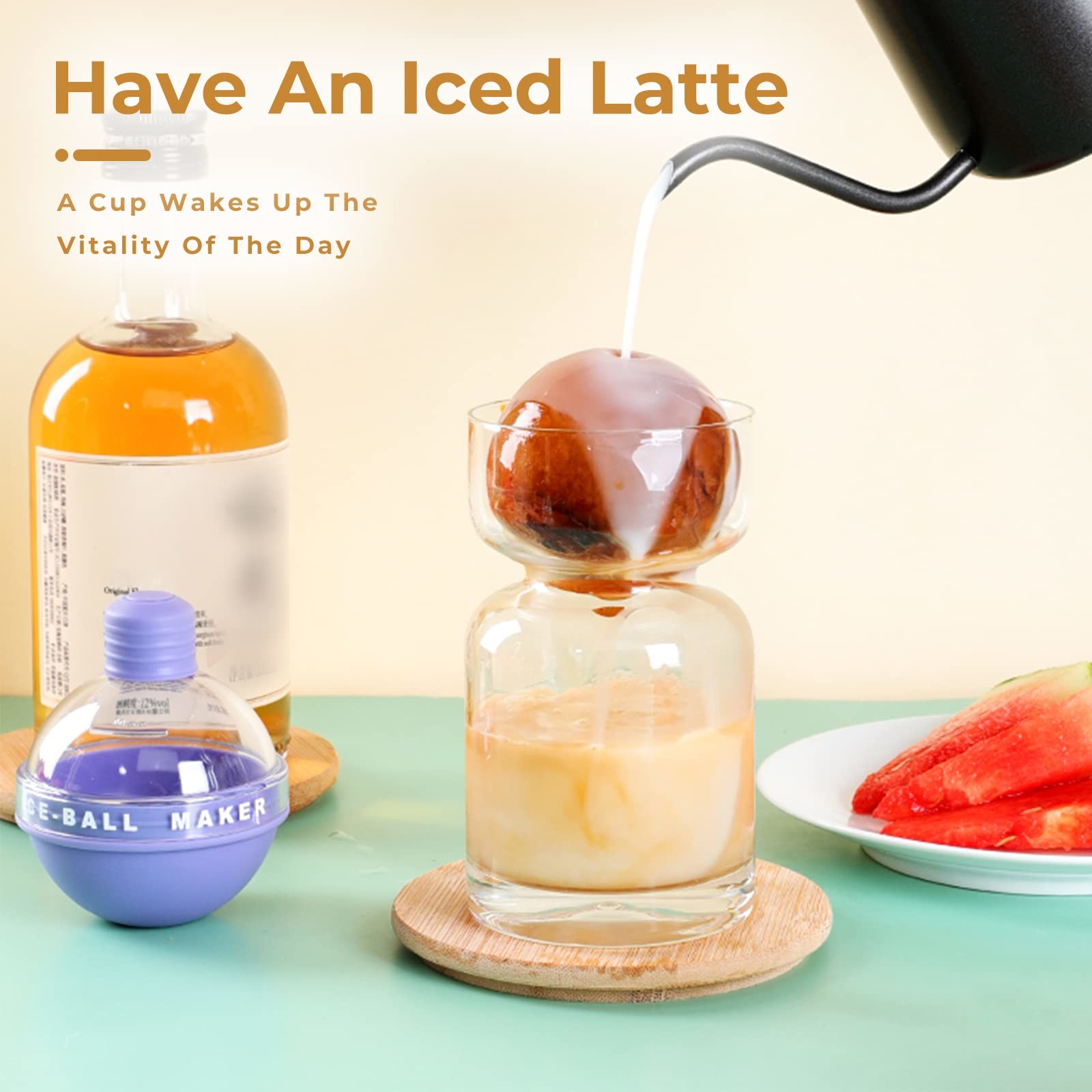 2.5 Inches Silicone Ice Molds Cocktails Whiskey Ice Ball Maker