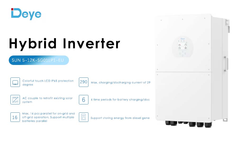 Deye 6K-SG04LP1-AU Single Phase Solar Inverter with Battery Maximum PV Array Power 6500 Wp