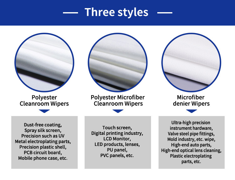 100% Polyester 110gsm Lint Free Disposable Cloths 9x9 Class 100 Anti Static Wipes