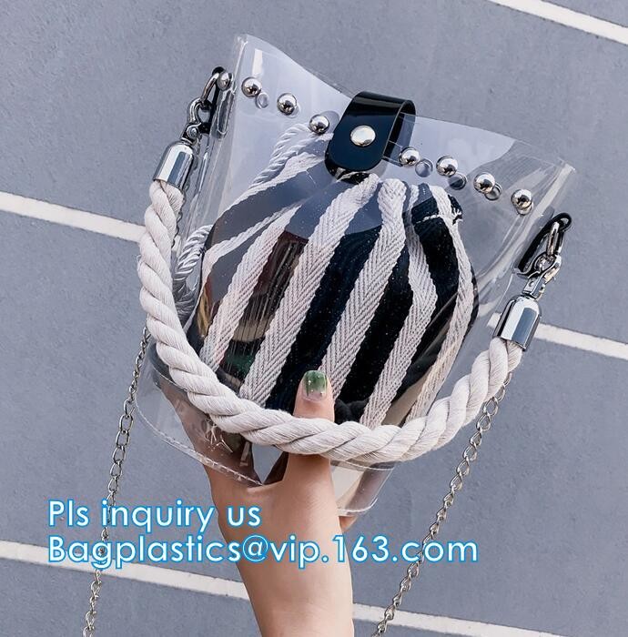 High quality unique PVC PU ladies bag handbag, 100% Clear Purse PVC Beach Clear Handbags, women's bag/handbag/traveling
