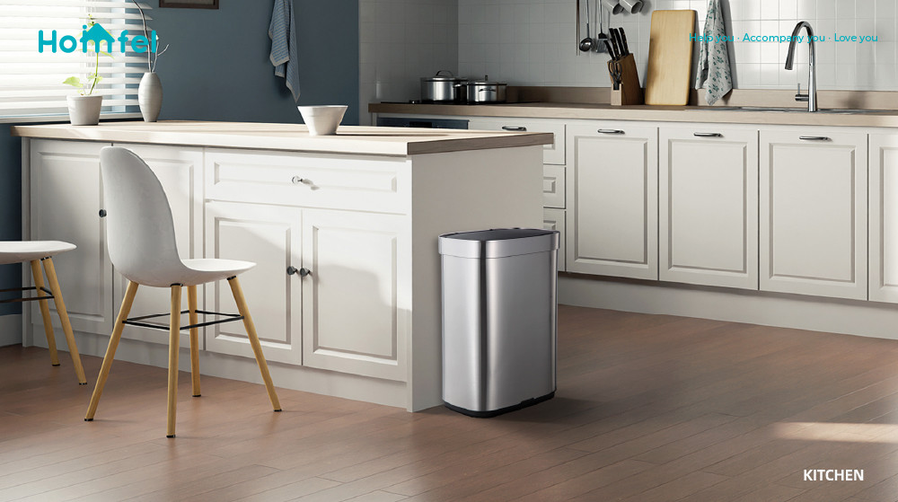 Home Stainless Steel Garbage Bin with Automatic Sensor and Batteries Required Customized Smart Trash Bin