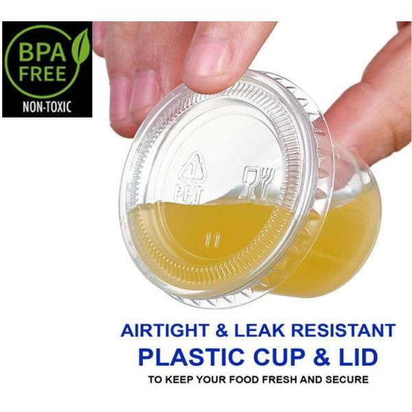 1 Oz Degradable Plastic Disposable PLA Condiment Cup with Lid Customized Request