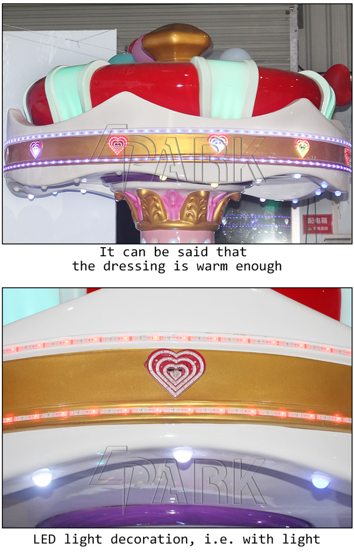 Amusement Kiddie Ride Carousel Easy Moved Merry - Go - Round With Led Lights