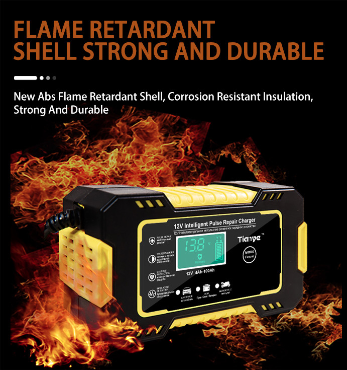 Portable Intelligent Pulse Repair Battery Charger 6A 12V