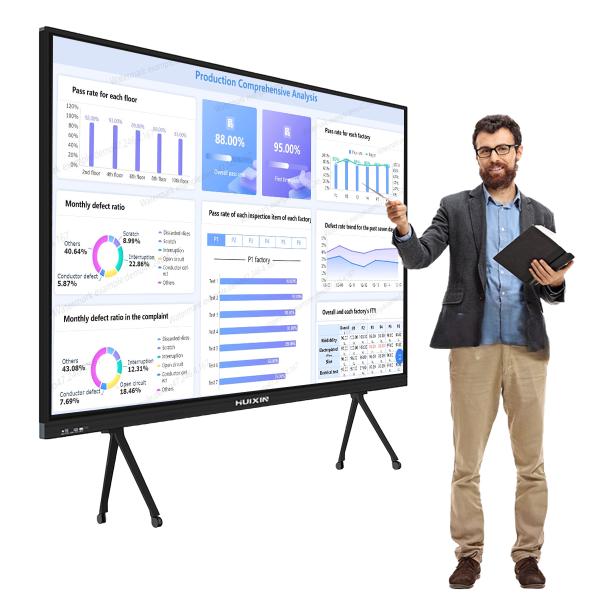 4K Touch Display Interactive Smart Boards for Collaborative Display 16 9 Aspect