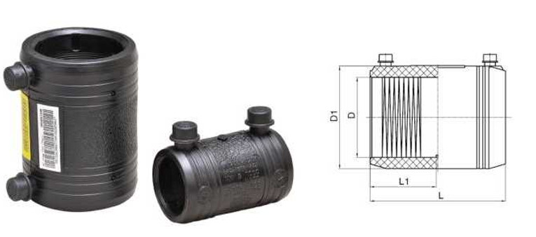 DN25 SDR11 Socket Coupler PE Electrofusion Fittings