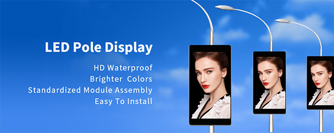 P3mm Street Light Pole LED Display Street Road Advertising Board