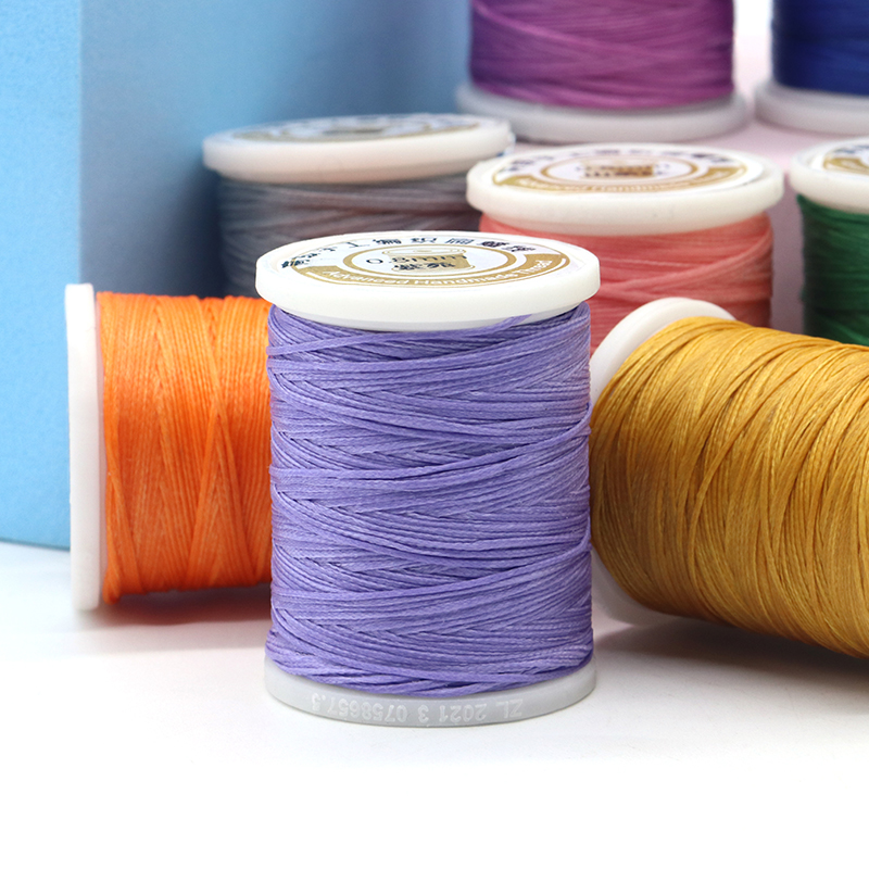 Polyester/ Waxed Material Hand Stitched Leather Thread 0.8mm Flat Wax Thread 50m