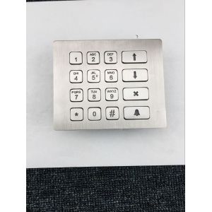 IP65 vandal resistance stainless steel illuminated keypad with 16 keys