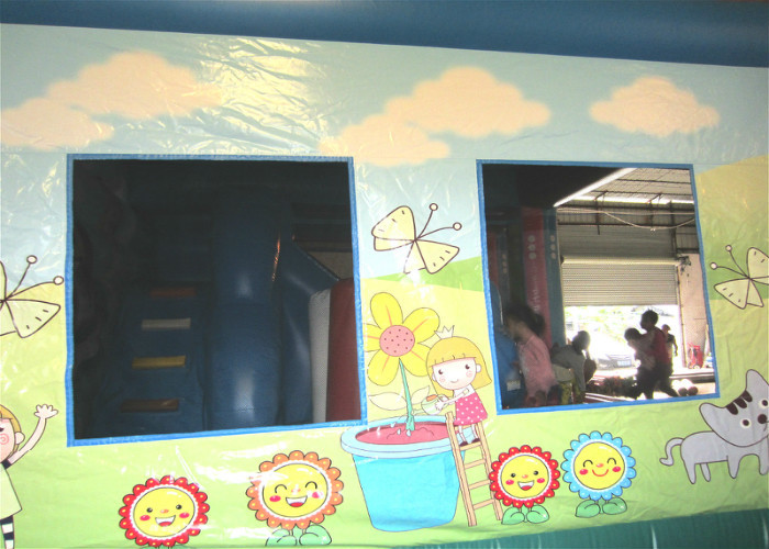 Water Park Flower Combo Airflow Bouncy Castle , Customized Kids Jumping Castle