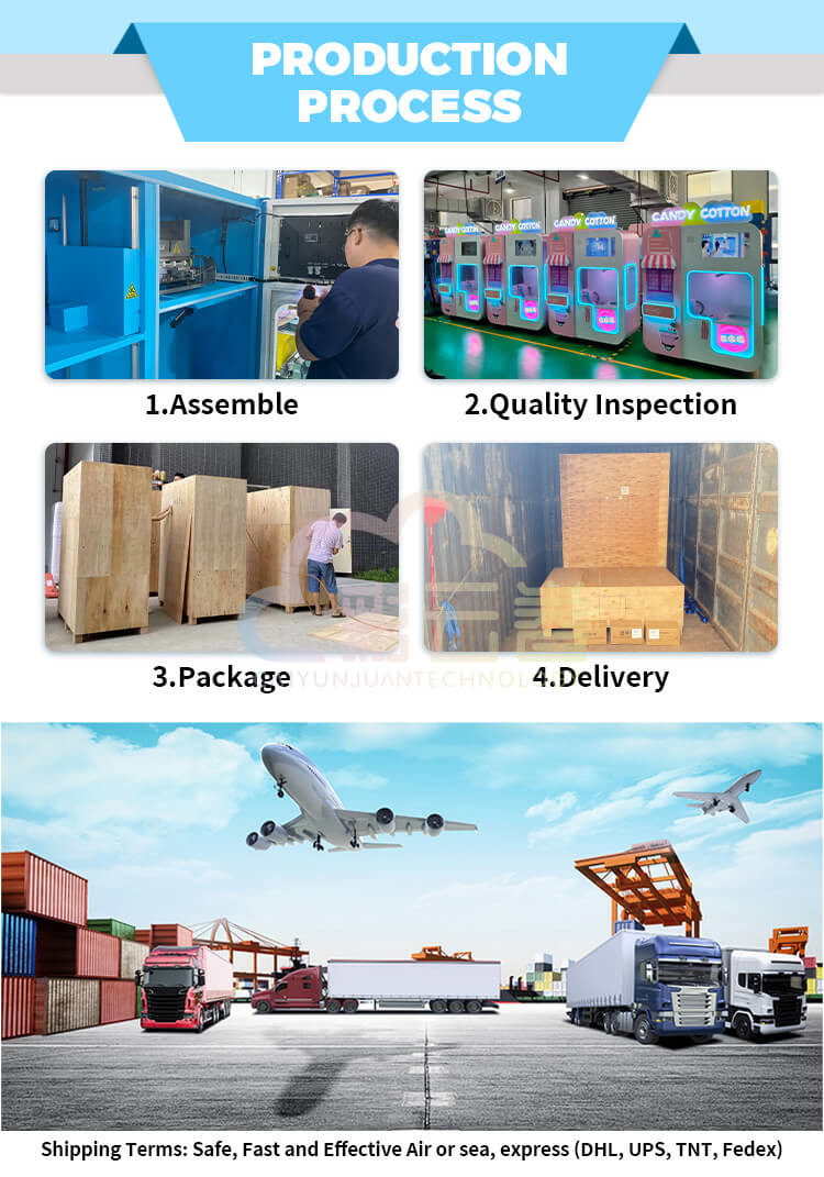 Indoor Outdoor Fairy Floss Vending Machine 320kg with 21.5 Inch Screen