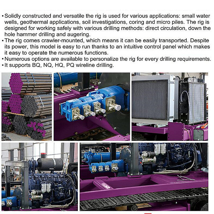 Diamond Core Drilling Rig Geological Exploration Machine Hydraulic Mining Core Drill Rig