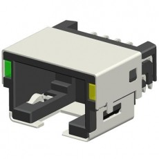 RJ45 Modular Jack (Offset),Shielded, THT, Reflow Soldering, LED