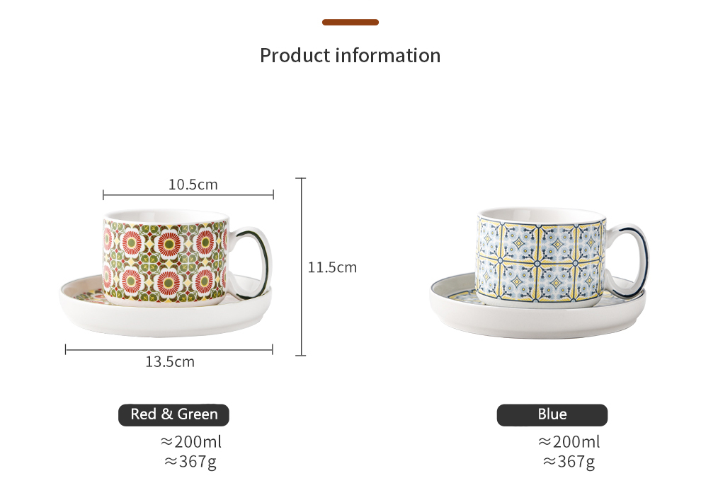 2024 Eid Al Fitr Luxury Flower Coffee Mug Porcelain Ramadan Cup And Saucer Plate Set