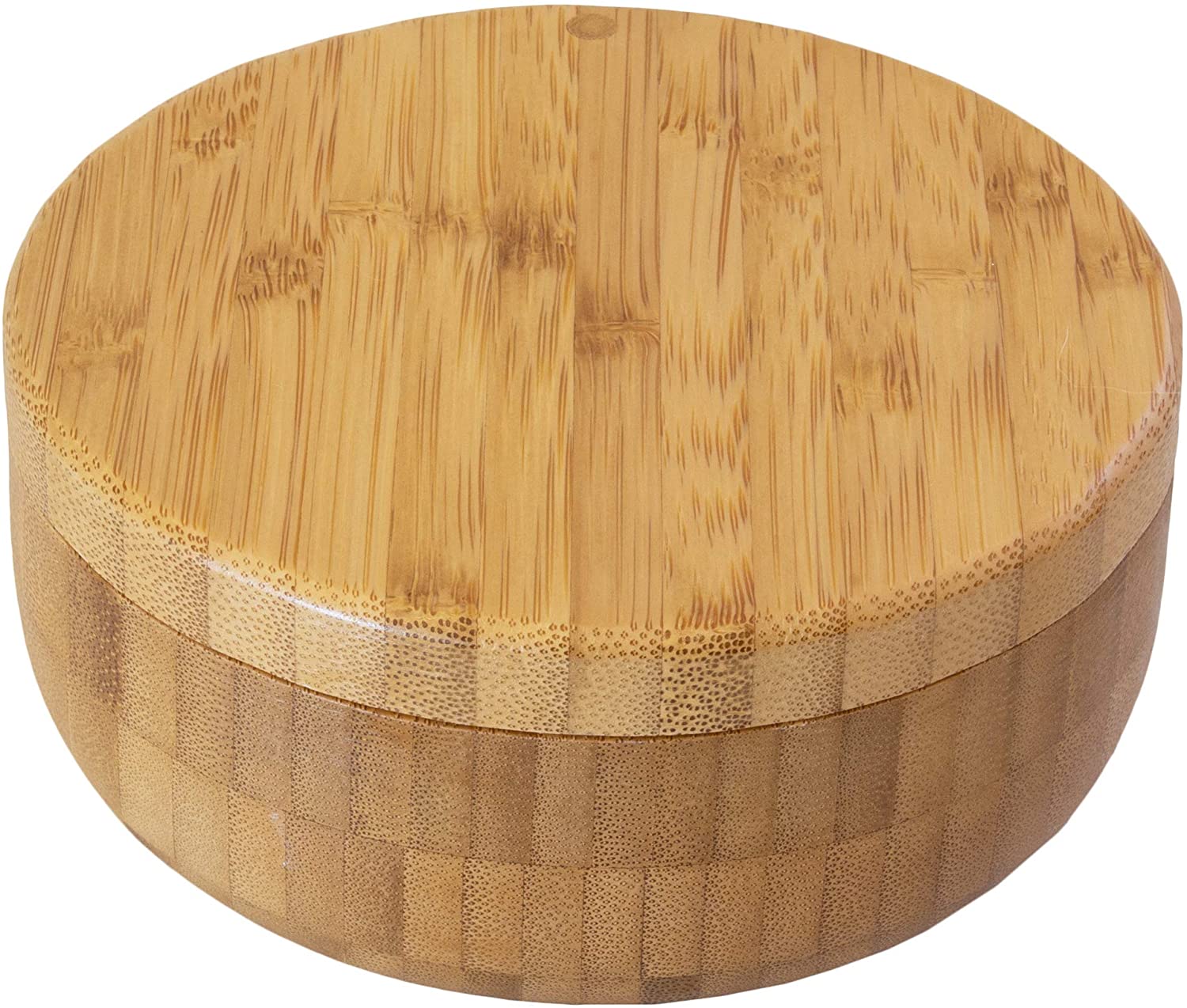 Magnetic Lid Secure Bamboo Box Two Compartments Spices Salt Keeper With Lid