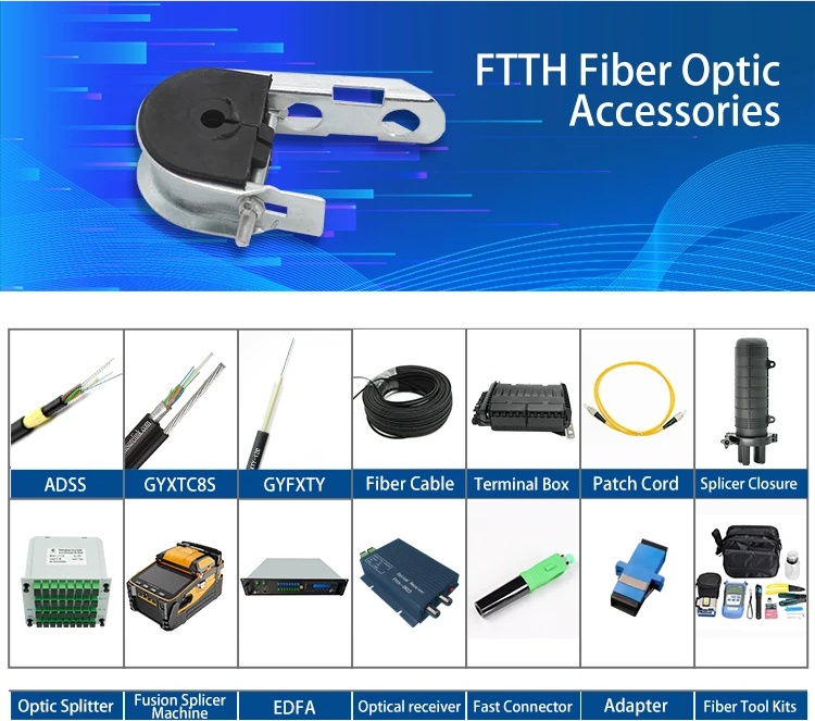 Black Round Type ADSS Optical Cable Fitting Fiber Optic J Hook Suspension Clamp with PA6 PA66 and Metal Material