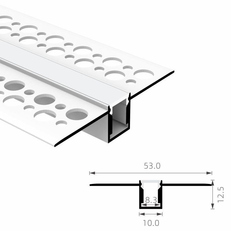 LED Plasterboard Profile For Ceiling Light Bar Lighting Black Strips Channel Recessed Drywall Plaster Gypsum