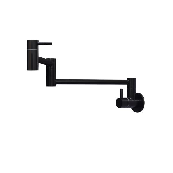 Solid Stainless Steel 304/316 Material Deck Mounted Nano Black Double Handle