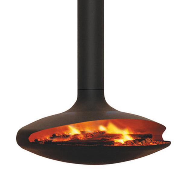 fireplace carbon fireplace contemporary suspended stove wood steel burning stove