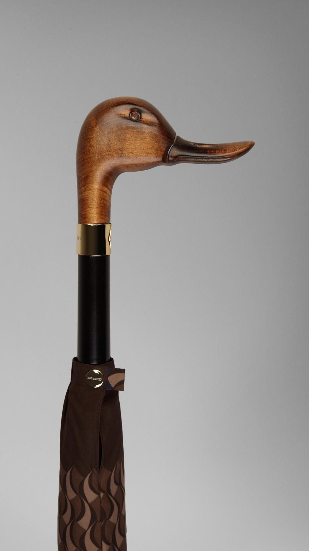 Black Walnut Wooden Dog Head Umbrella Handle Scratch Resistance