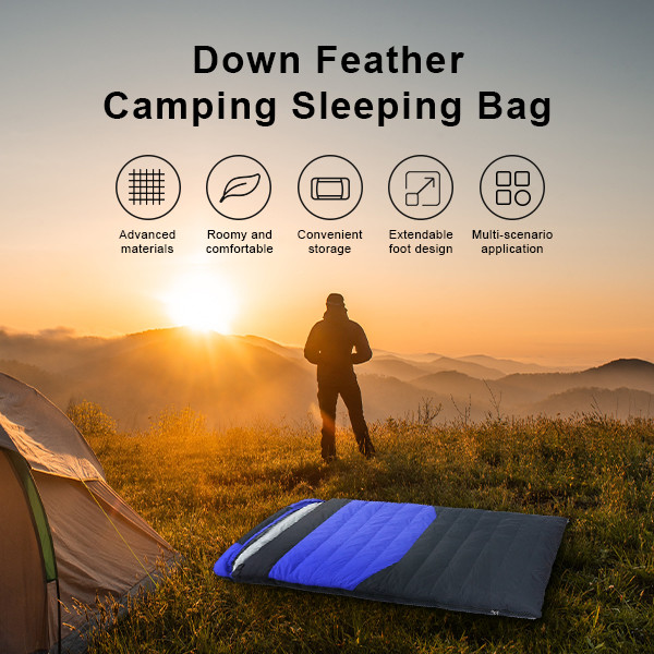 Rectangular Down Camping Sleeping Bags Lightweight Warmest Sleeping Bag