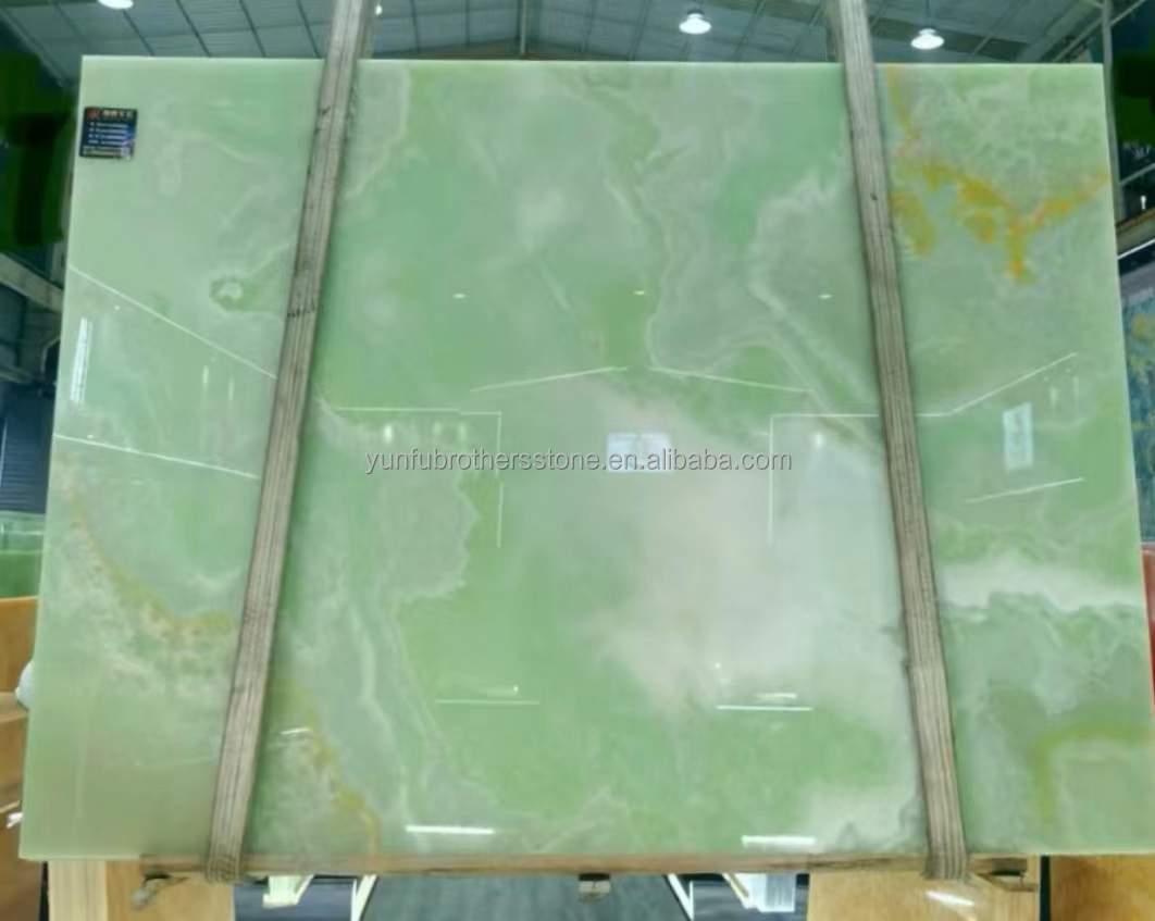 Modern Afghan Green Onyx Stone Slab for Hotel Living Room and Dining Hall Decoration