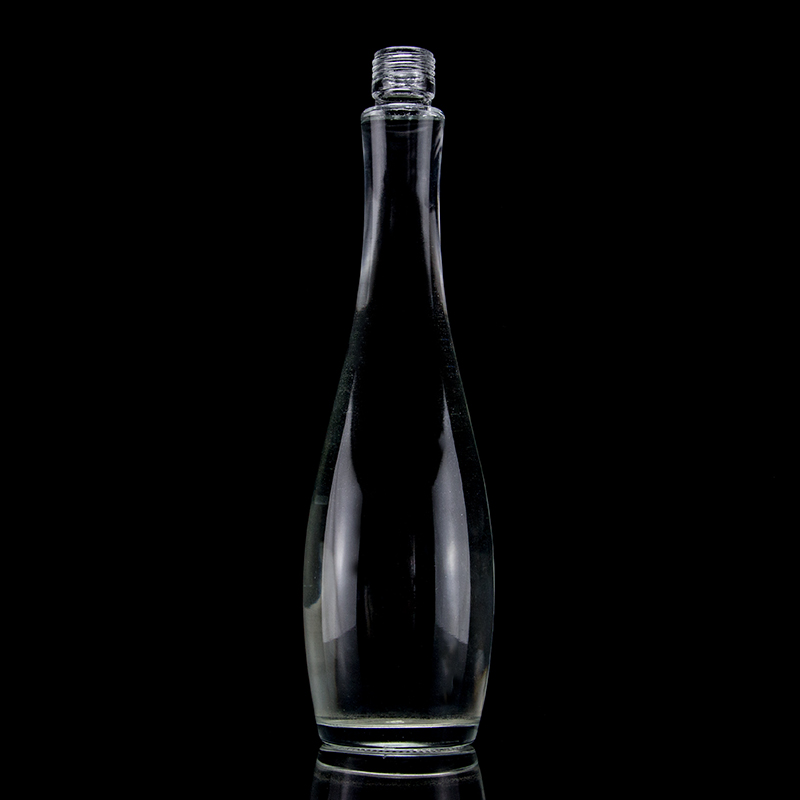 750ml 75cl Super Flint Teardrop Shaped Rum Vodka Whisky Glass Bottle With Glass Collar