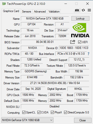 PCWINMAX GeForce GTX 1060 6GB GDRR5 192-bit Support DirectX 12 Dual Fan DVI DP HD Output Original GTX1060 Desktop GPU