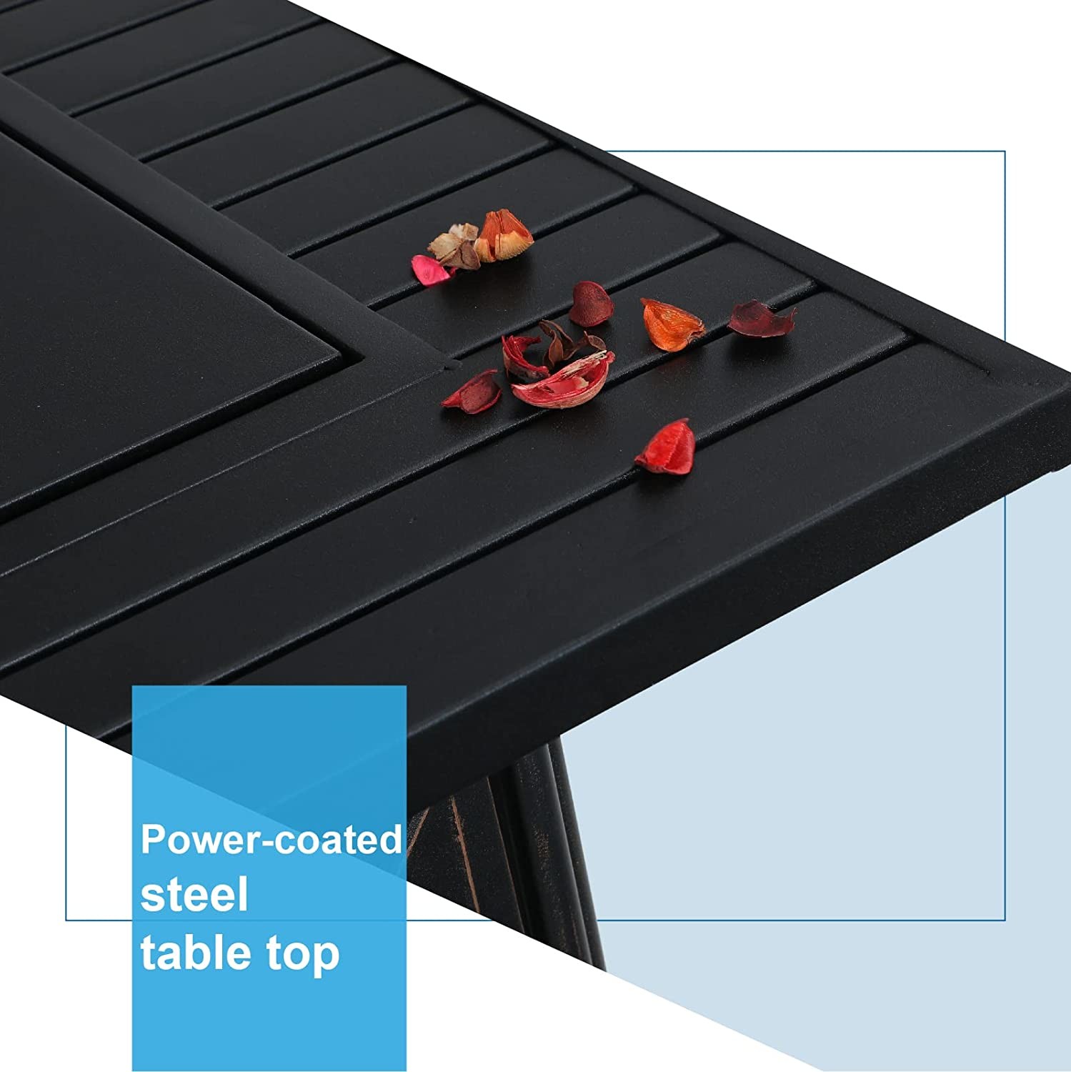 50000 BTU Classical Square Fire Pit Dining Table Outdoor Warming