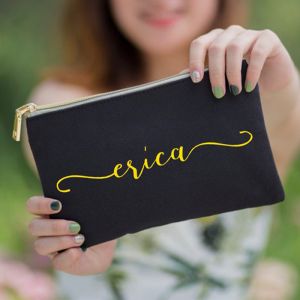 Bpa Free Drawstring 10x15cm Canvas Pouch Bag Zipper Closure