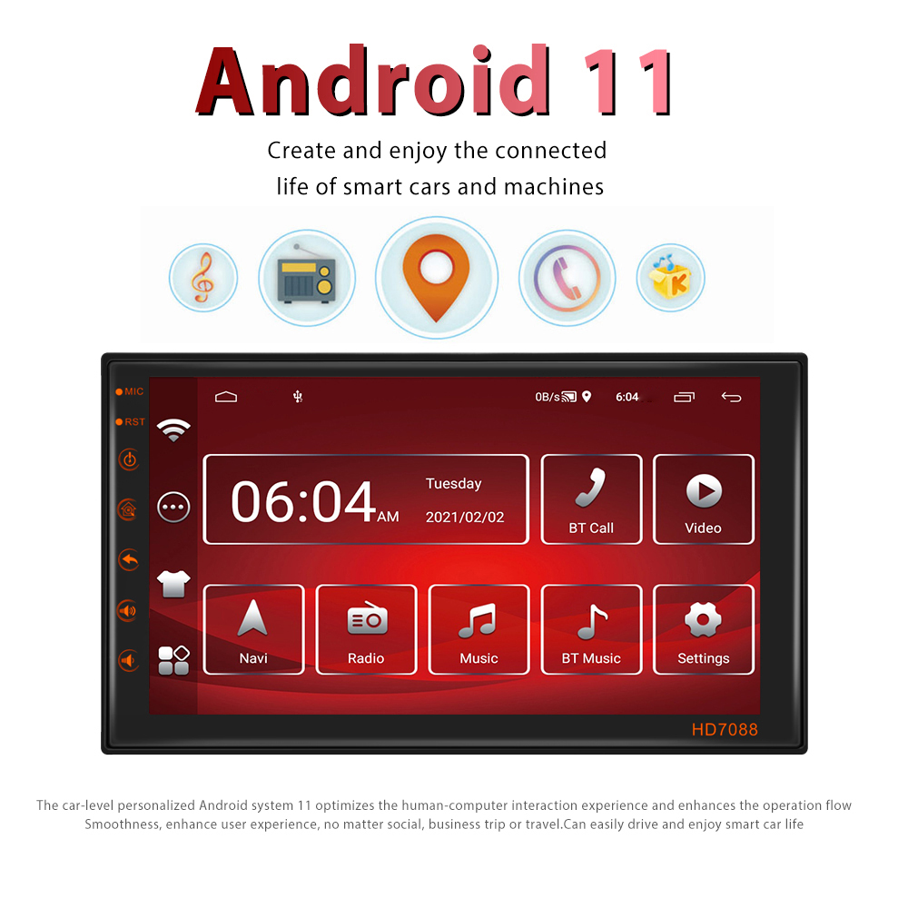 1G 16G Memory Car MP5 Player with Rear View Camera Support and Steering Wheel Control