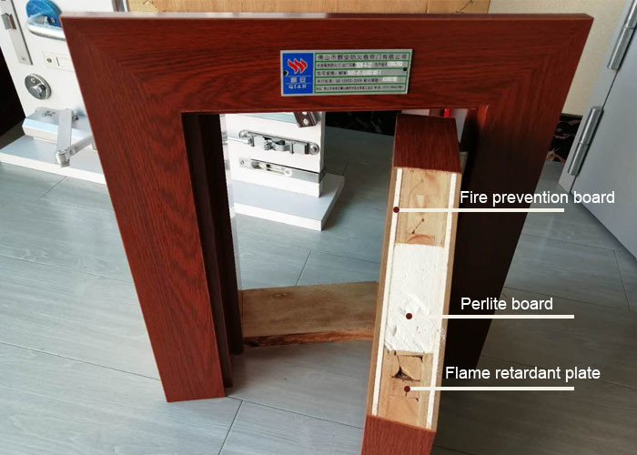 UL Hotel Security Solid Wooden 8mm Fire Rated Glass Doors
