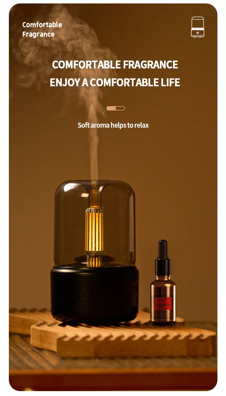 Mist Nebulizer Humidification Aromatherapy Diffuser Mini Portable Air Humidifier Diffuser With Atmosphere Light