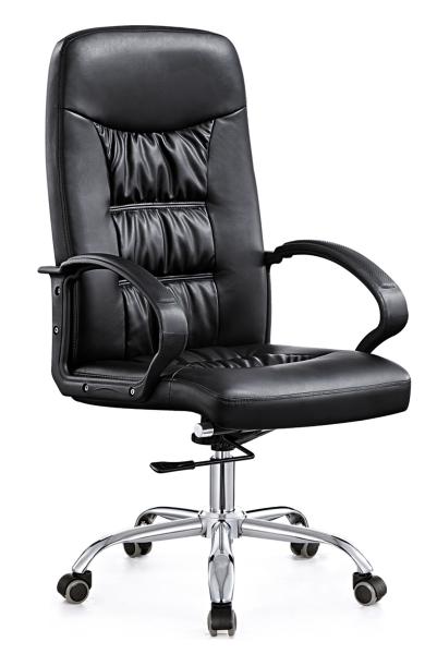 High End Leather Rolling Desk Chair , Stationary Swivel Office Chairs With