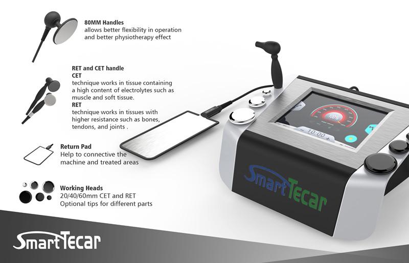 Double 80mm Handle AC220V Tecar Therapy Diathermy Machine