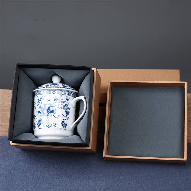 Custom Luxury Rigid Kraft Paper Mug Bowl Storage Vase Saucer Set Box with Logo