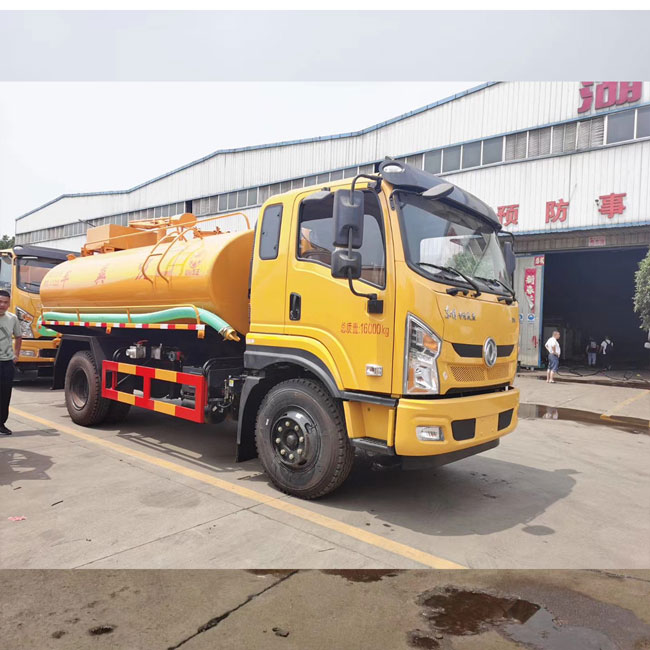 Cheapest Price Yellow Color 5000 Liters 9000 Litets Vacuum Truck Sewage Suction Septic Tanker With Small Flowrate Pump