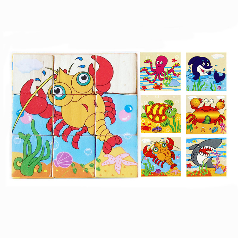 3.5cm Fruit Wooden Blocks Toys Animal Puzzle Blocks For Kids