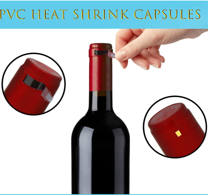 Non Spill Wine Bottle Heat Shrink Capsules with Transparent Customization