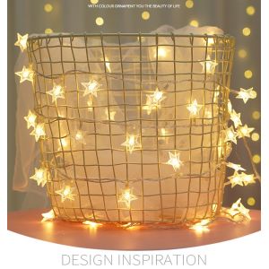 Star String Lights Battery Operated Waterproof LED Star Fairy String Lights with