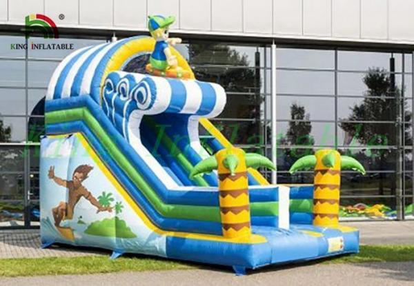 Quality Tropical Inflatable Dry Slide , Surfing Happy Boy PVC Slide For Kids for sale
